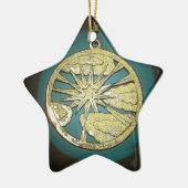 Sternschnupfen durch Wolken Keramik Ornament (Links)