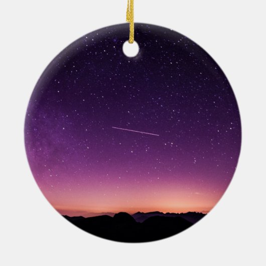 Sternschnuppe im Himmel Keramik Ornament (Hinten)