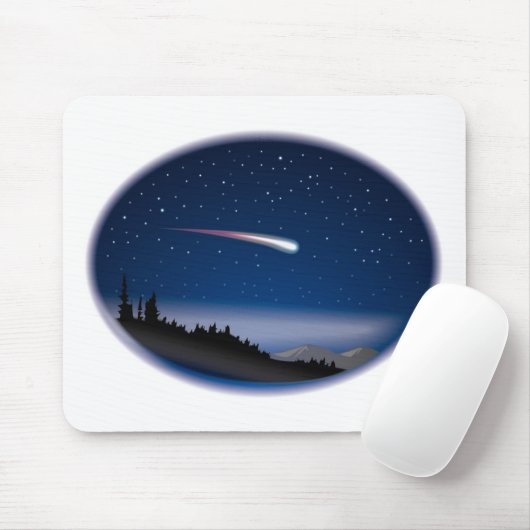 Sternschnuppe über Nacht Mousepad (Mit Mouse)