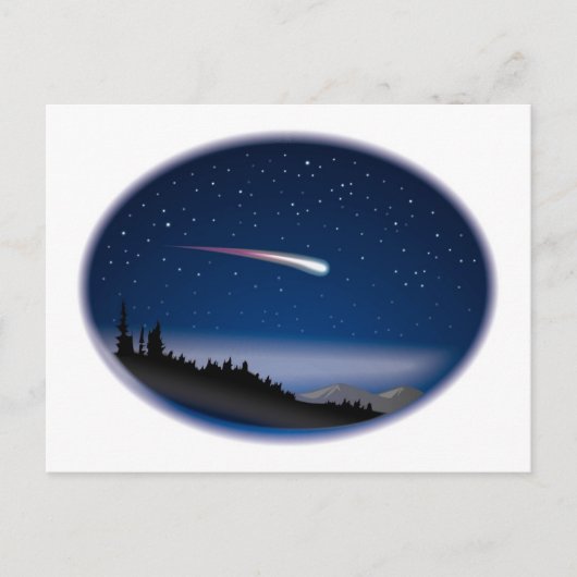 Sternschnuppe über Nacht Postkarte (Vorderseite)