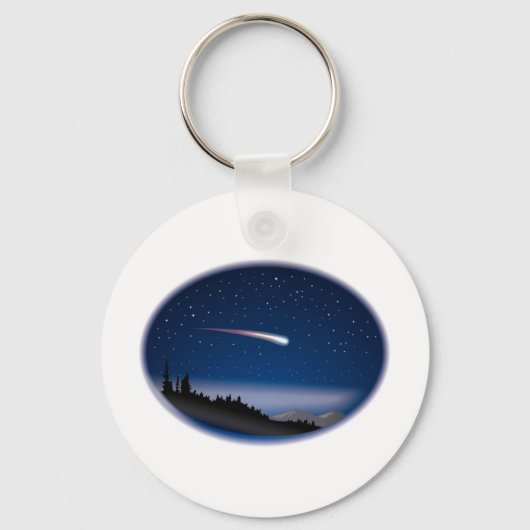 Sternschnuppe über Nacht Schlüsselanhänger (Vorderseite)