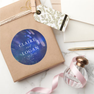 Sternschnuppen Hochzeit Galaxie Runder Aufkleber