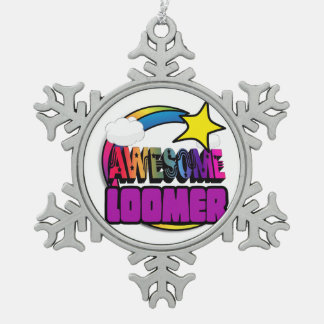 Sternschnuppen-Regenbogen-Toller Loomer Schneeflocken Zinn-Ornament