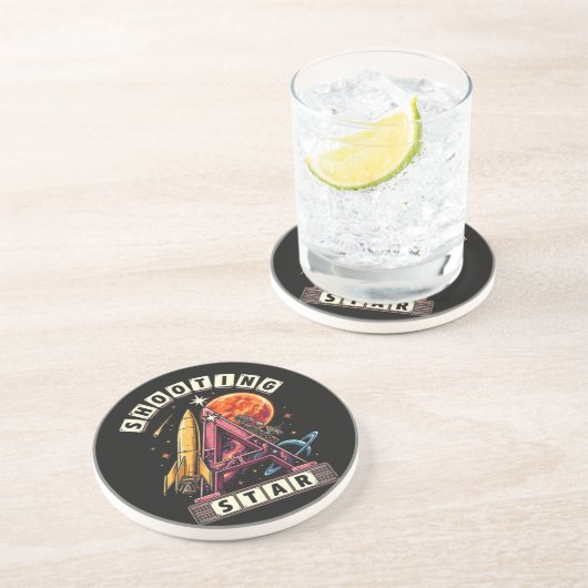 Sternschnuppen Weltraum Getränkeuntersetzer (Seite)
