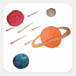 Sternschuss im Weltraum Quadratischer Aufkleber