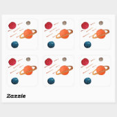 Sternschuss im Weltraum Quadratischer Aufkleber (Blatt)