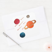 Sternschuss im Weltraum Quadratischer Aufkleber (Umschlag)