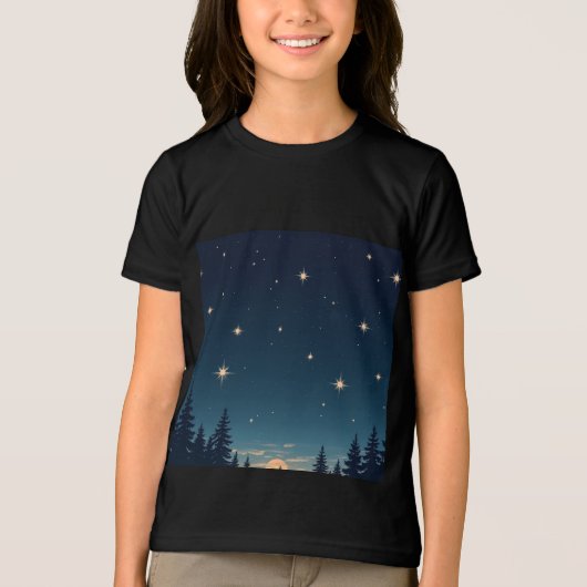 Sternschuss-T - Shirt am Nachthimmel (Vorderseite)