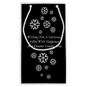 Sternschwarzweiss-Weihnachtsentwurf mit drei Kleine Geschenktüte (Rückseite)