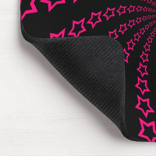Sternspirale: Rosa und Schwarz: Benutzerdefinierte Mousepad (Ecke)