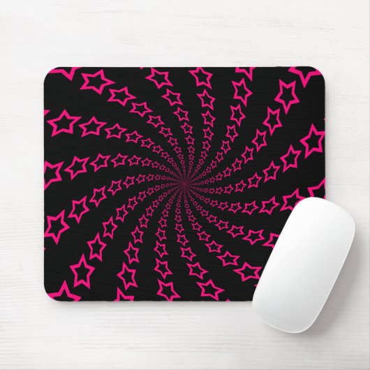 Sternspirale: Rosa und Schwarz: Benutzerdefinierte Mousepad (Mit Mouse)