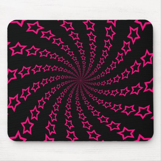 Sternspirale: Rosa und Schwarz: Benutzerdefinierte Mousepad (Vorne)
