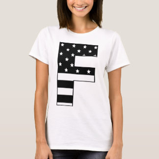 Sternstreifenbuchstabe F T-Shirt