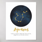 Sternzeichen Aquarius Poster (Vorne)