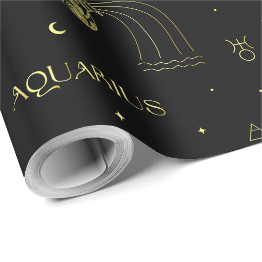 Sternzeichen Aquarius zodiac Geschenkpapier (Rolleneckpunkt)