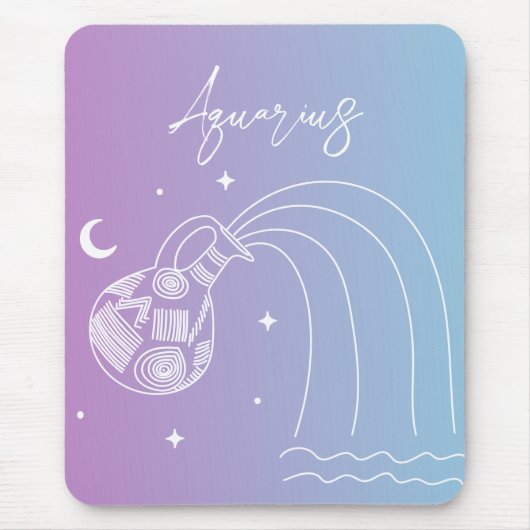 Sternzeichen Aquarius zodiac Mousepad (Vorne)
