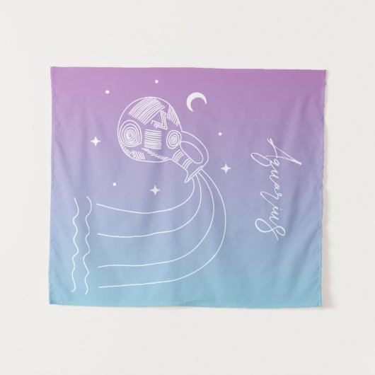 Sternzeichen Aquarius zodiac Wandteppich (Vorderseite (Horizontal))