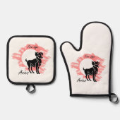 Sternzeichen - Äries Ofenhandschuh & Topflappen-Set (Vorderseite)