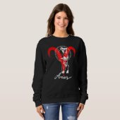 Sternzeichen Astrologie Horoskop Gothic Widder Sweatshirt (Vorne ganz)