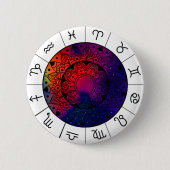 Sternzeichen - Astrologisches Rad Button (Vorderseite)