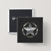 Sternzeichen auf einer Carbon Style Dekoration Button (Vorne & Hinten)