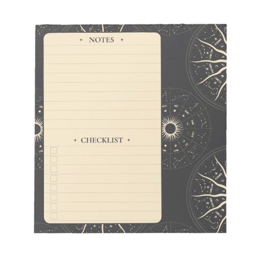 Sternzeichen | Daily Notes and Checklist Notepad Notizblock (Vorderseite)