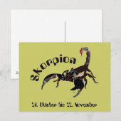 Sternzeichen des Skorpion-Sternzeichen Postkarte (Vorne/Hinten)