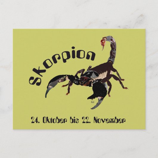 Sternzeichen des Skorpion-Sternzeichen Postkarte (Vorderseite)