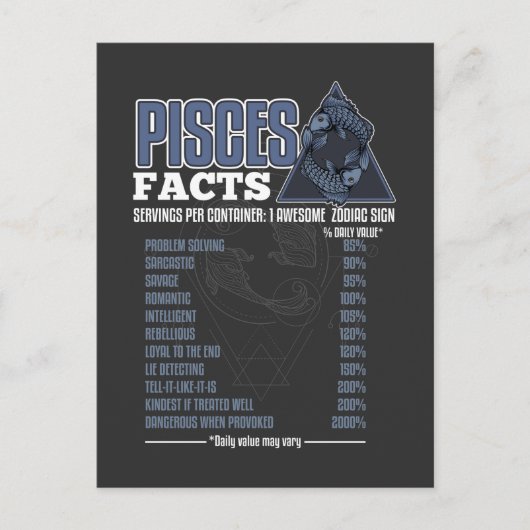 Sternzeichen Fische Fakten Horoskop Definition Postkarte (Vorderseite)