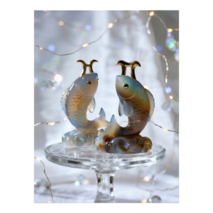 Sternzeichen Fische Glasskulpturen Fotodruck