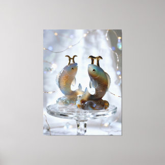 Sternzeichen Fische Glasskulpturen Leinwanddruck