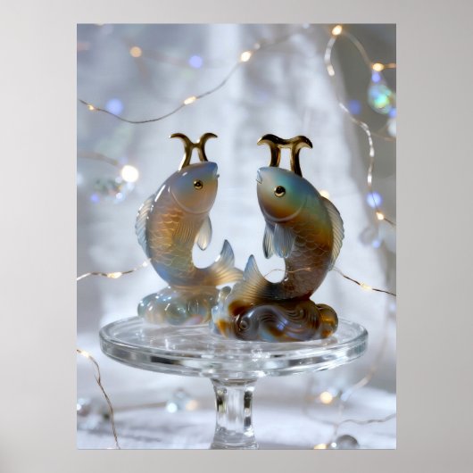 Sternzeichen Fische Glasskulpturen Poster (Vorne)