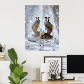 Sternzeichen Fische Glasskulpturen Poster (Heimbüro)