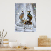 Sternzeichen Fische Glasskulpturen Poster (Küche)