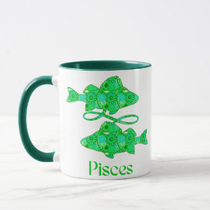 Sternzeichen Fische in Meeresgrün Tasse