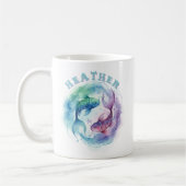 Sternzeichen Fische Wasserfarben-Fische Astrologie Kaffeetasse (Links)