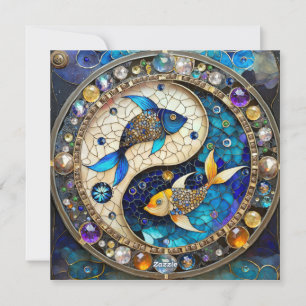 Sternzeichen - Fische Yin und Yang Feiertagskarte