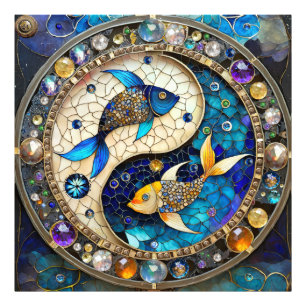 Sternzeichen - Fische Yin und Yang Fotodruck
