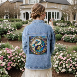 Sternzeichen - Fische Yin und Yang Jeansjacke