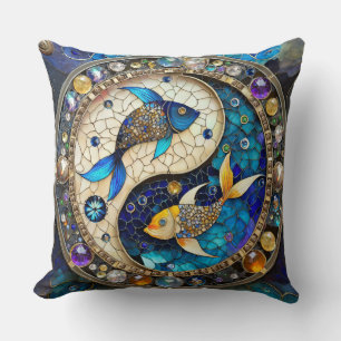 Sternzeichen - Fische Yin und Yang Kissen