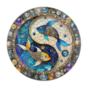 Sternzeichen - Fische Yin und Yang Schneidebrett