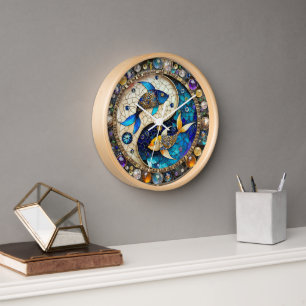 Sternzeichen - Fische Yin und Yang Uhr
