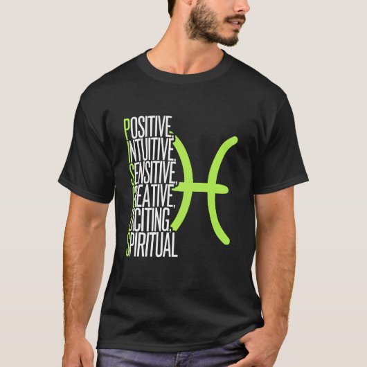 Sternzeichen Fische Zeichen Konstellation Geburtst T-Shirt (Vorderseite)