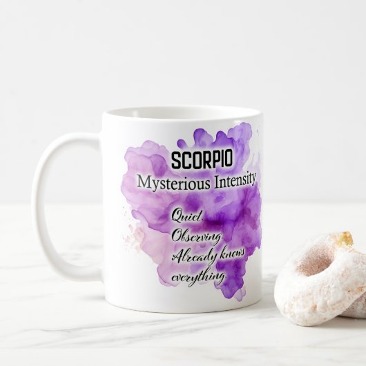 Sternzeichen Frauen, Skorpion Kaffeetasse (Mit Donut)