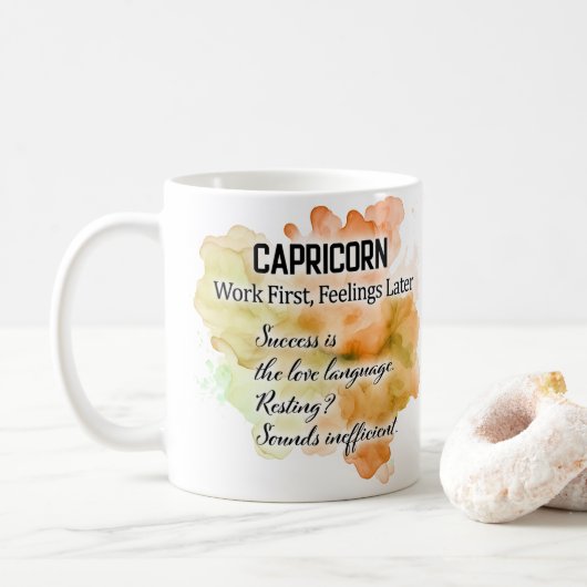 Sternzeichen Frauen, Steinbock Kaffeetasse (Mit Donut)