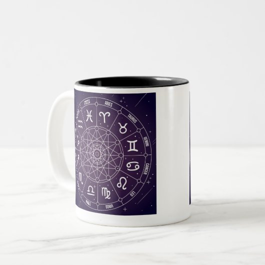 Sternzeichen für Astrologie Zweifarbige Tasse (Vorderseite Links)
