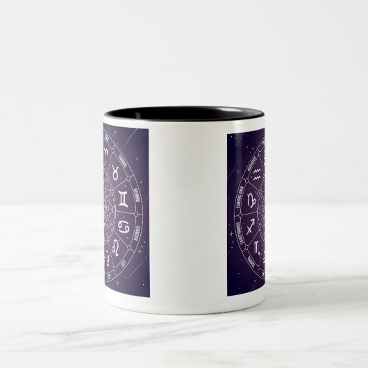Sternzeichen für Astrologie Zweifarbige Tasse (Mittel)