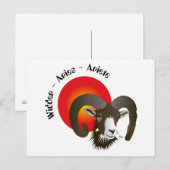 Sternzeichen für Breite Postkarte (Vorne/Hinten)
