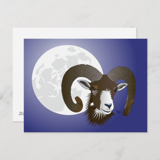 Sternzeichen für Breite Postkarte (Vorne/Hinten)