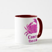 Sternzeichen für Krebs im Maroon und Lila Tasse (VorderseiteRechts)